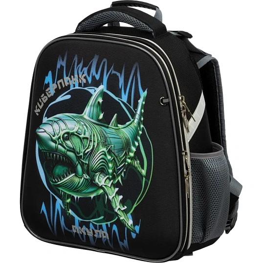 Ранец Комус Класс Basic Киберпанк Акула, 2 отд, эргоном. спинка