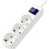 Удлинитель Power Cube 3р/3м  с/з с выкл 16А бел (PC-5-3M)
