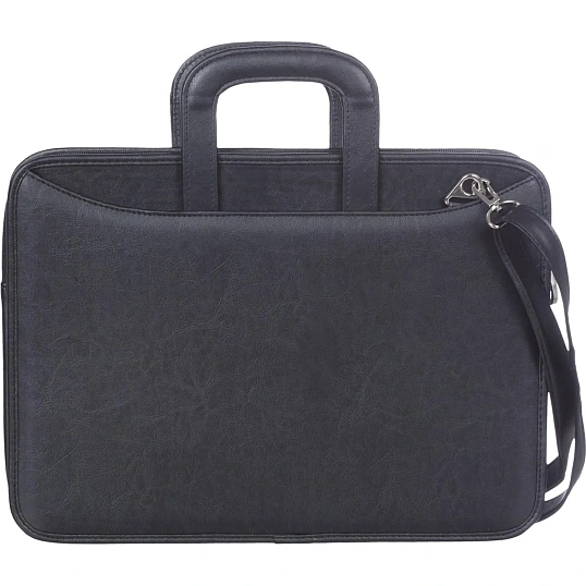 Портфель для документов кож/зам Карьера 360х310х120 мм  мод.162, черный