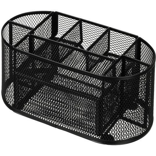 Подставка-органайзер д/канц.мелочей Комус 9отд мет сетка 220х110х105мм черн