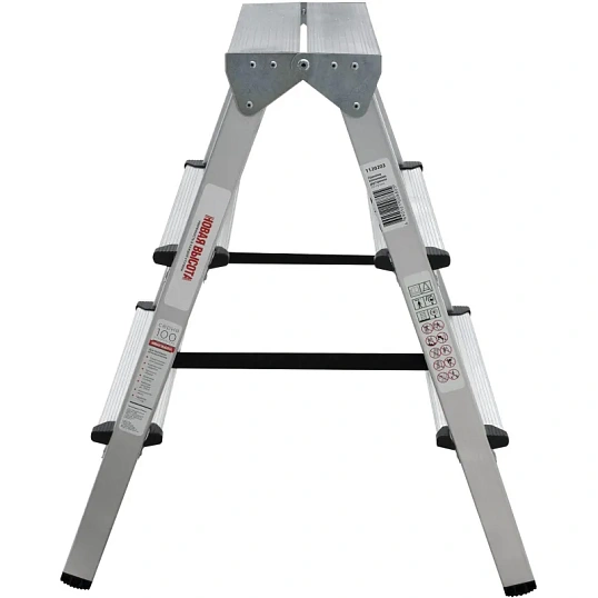 Стремянка ал. двухсторонняя Новая Высота NV 1120, 2х3 ступ. 80 мм 1120203