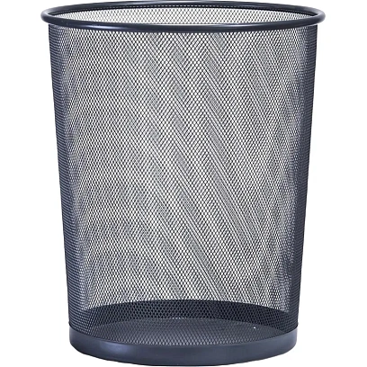 Корзина для мусора круглая Luscan метал cетка 10л черная