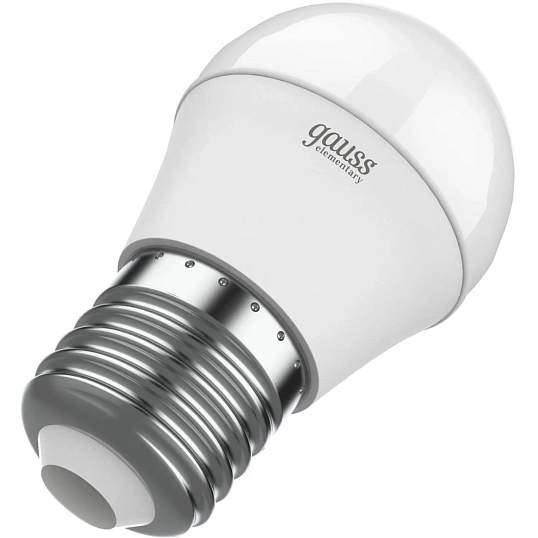 Лампа светодиодная Gauss Elementary 7W E27 Шар 4100K 470lm 3шт/уп 53227T