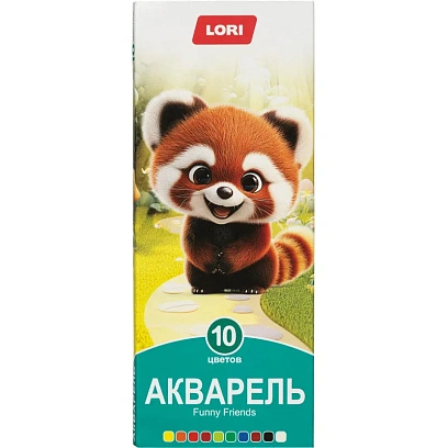 Краски акварельные FUNNY FRIENDS, 10 цветов, б/к Ааф-002 набор