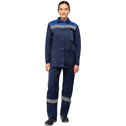 Костюм рабочий летний жен. л16-КПК с СОП син/вас (р.40-42) 158-164