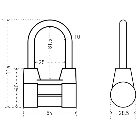 Замок навесной УЗК Аллюр ВС2-4-01KA (54xd=10x81,5)алюм.сереб(дл.д/1сек/3к)