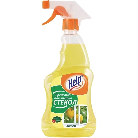 Средство для стекол и зеркал HELP с курком 500мл Лимон