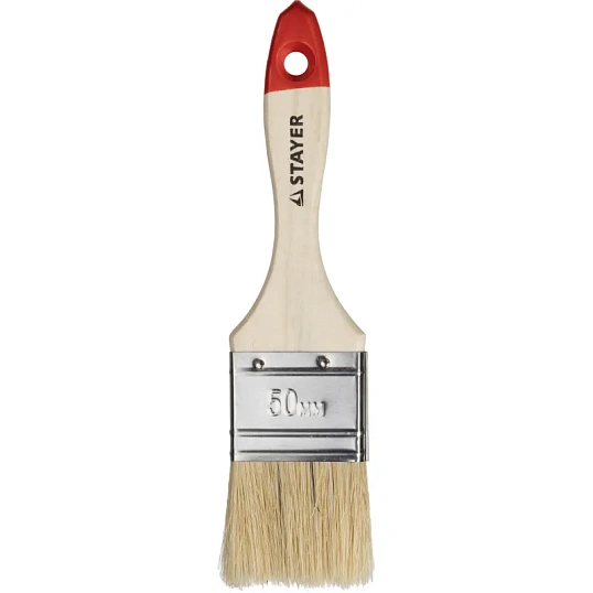 Кисть плоская 2"/50 мм, натур.щетина STAYER 0101-050