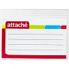 Бейдж Attache 120х87мм (113х70мм) гориз.,металл зажим,тесьма синяя 10шт/уп