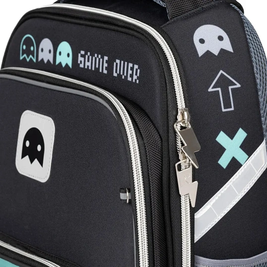 Ранец Комус Класс Stright Игра, черный, 2 отд, эргоном спинка