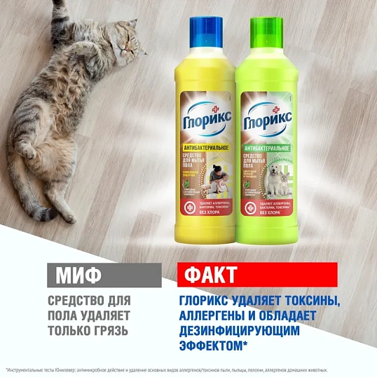 Средство для мытья пола Глорикс Лимонная энергия 1л