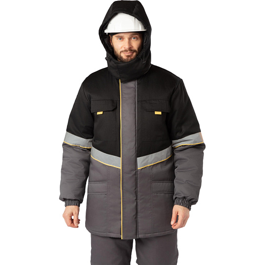 Куртка рабочая зимняя муж з43-КУ сер/чер (р.44-46) 182-188 (серия З)