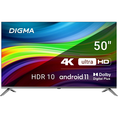 Телевизор Digma DM-LED50UBB41, UHD, смарт (Android TV)