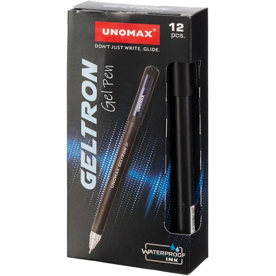 Ручка гелевая неавтомат. Unomax Geltron, д.ш. 0,5 мм, черная