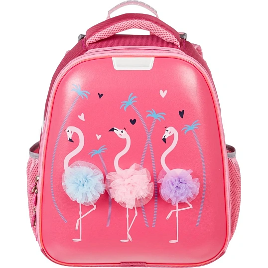 Ранец Basic Flamingo,2 отд., эргоном. спинка, экокожа, светящ.кант