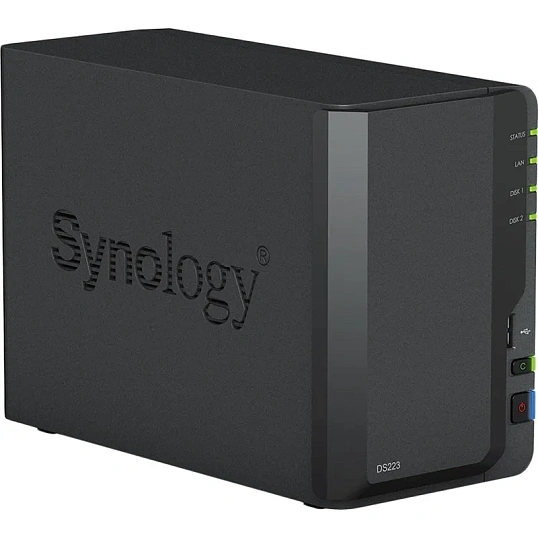 Сетевое хранилище Synology DS223 2x2.5/3.5 SATA/Realtek RTD1619B/2GB DDR4