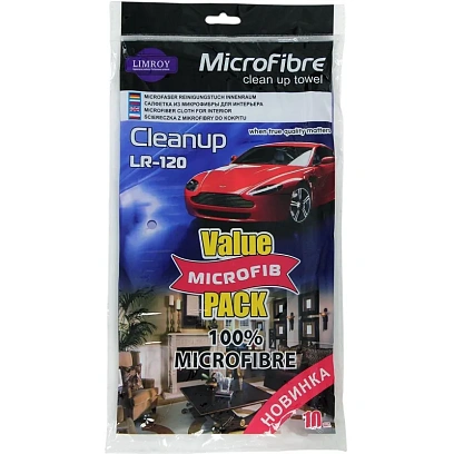 Салфетки из микрофибры набор 250 гр/м2,  30x30 см. (10 шт.) LIMROY LR-120