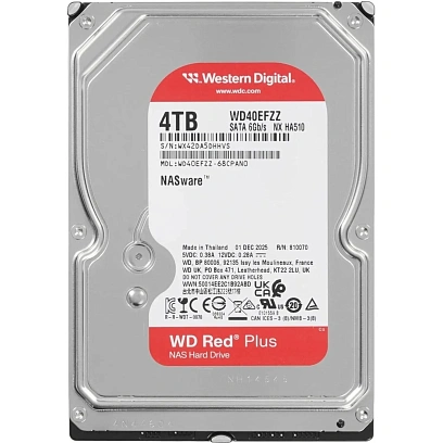 Жесткий диск WD SATA-III 4TB WD40EFZZ NAS Red Plus (5400rpm) 128Mb 3.5
