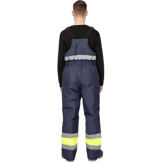 Полукомбинезон зимний мужской зс04-ПК 64-66/170-176 флуоресц.жёлтый/син