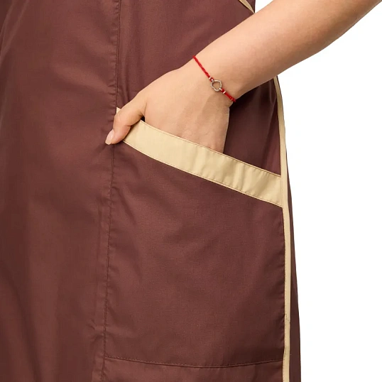Фартук сарафан Маркет Мастер  цвет шоколадный/бежевый