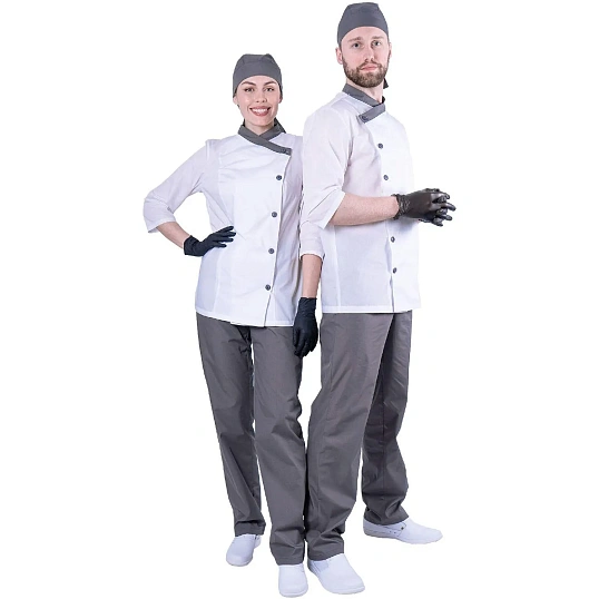 Костюм БИСТРО женский цв.бел/т.сер (Кос841) (р.60-62) р.158-164