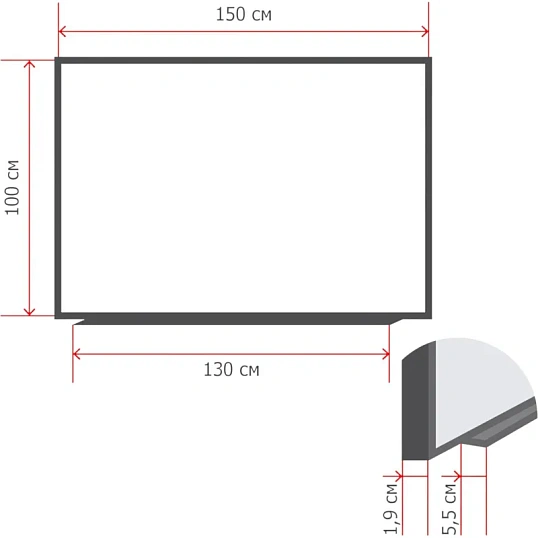 Доска магнитно-меловая 1-эл. Attache Loft 100x150 см черный