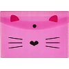 Папка-конверт на кнопке А5 №1School Kitty 2 шт/уп (1 роз., 1 черн)