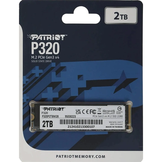 SSD накопитель Patriot P320 2TB M.2 2280 PCIe 3.0 x4(P320P2TBM28)