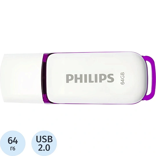 Флеш-память PHILIPS SNOW2.0 64GB, USB 2.0