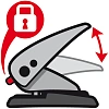Дырокол ADVANCED  металл эргоном,30/35л,2 отв,с линейкой,серебристый 630310