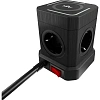Сетевой фильтр AGNI  4р/2м,черный, 3USB + 1Type-C (TP-VE4U5E-C-W-2m-black)