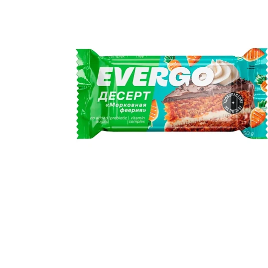 Пирожное Морковная феерия EVERGO протеин глазир с начин 50гx12шт/уп (600г)