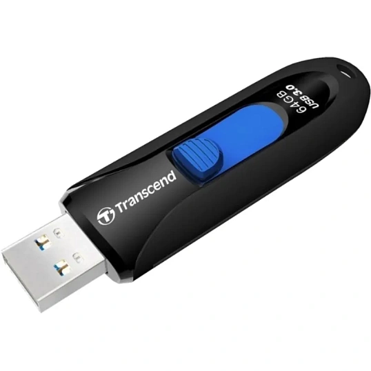 Флеш-память Transcend JetFlash 790, 64Gb, USB 3.1 G1, ч/син, TS64GJF790K