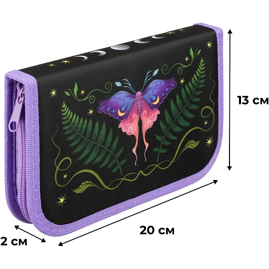 Пенал Комус Класс  Сказочный лес, 1 секц., 200x130x20мм, ткань