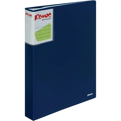 Папка файловая на 100 файлов Комус Шелк синяя