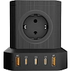Сетевой фильтр AGNI 5р/2м, 2 USB +3 Type-C, чёрный(TP-VE5U5E-C-2m-black)