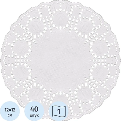 Салфетки ажурные Гуслица бумажные D12см 250шт/уп