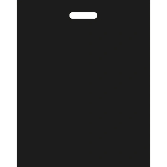 Пакет с   вырубной ручкой черный ПВД 440x570мм,80 мкм 250 шт/уп