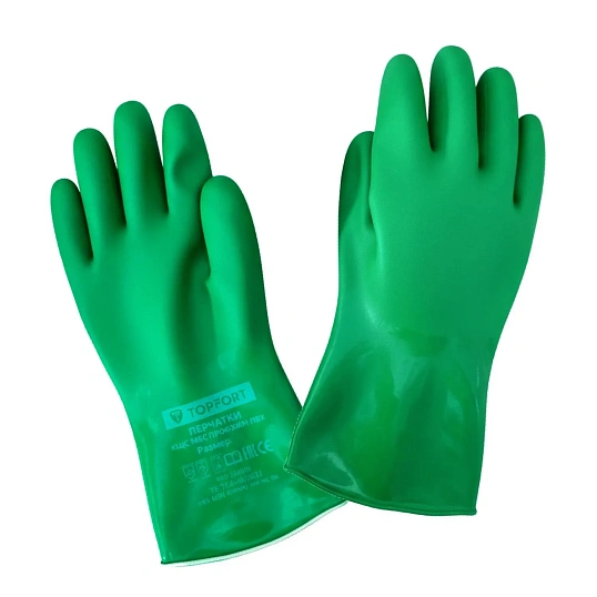 Перчатки TOPFORT КЩС МБС хлопк. с ПВХ покр. Профхим ПВХ р. 9
