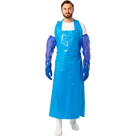 Перчатки ПВХ КЩС Gward Sandy Long PVC014 синие р.10,XL (6 пар/уп)