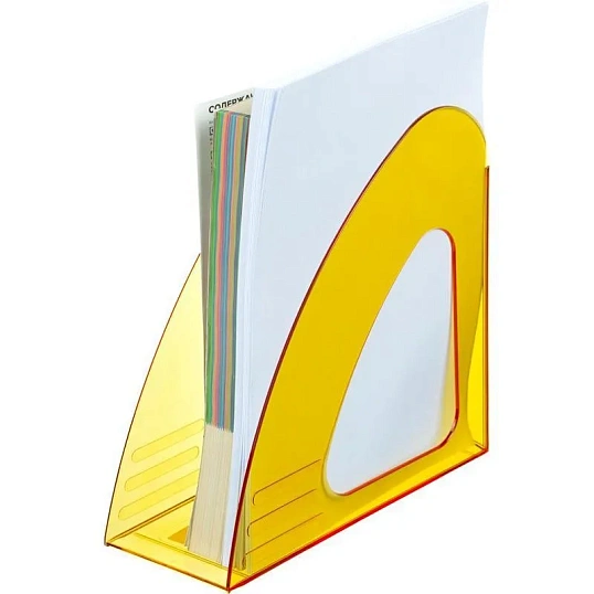 Лоток вертикальный Attache 90мм Bright Colours прозрачный желтый