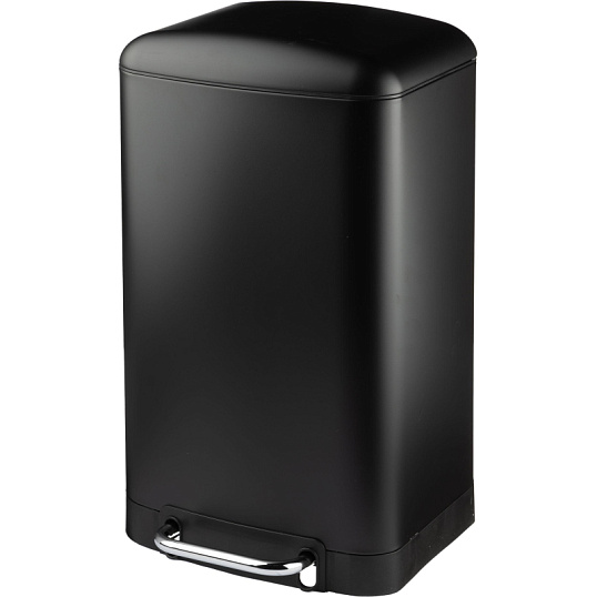 Ведро мусорное с педалью и доводчиком Luscan 30л,черное,прямоуг,металл