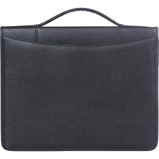 Папка деловая для документов кож/зам 360х285х60мм КапиталЪ мод.120, черная