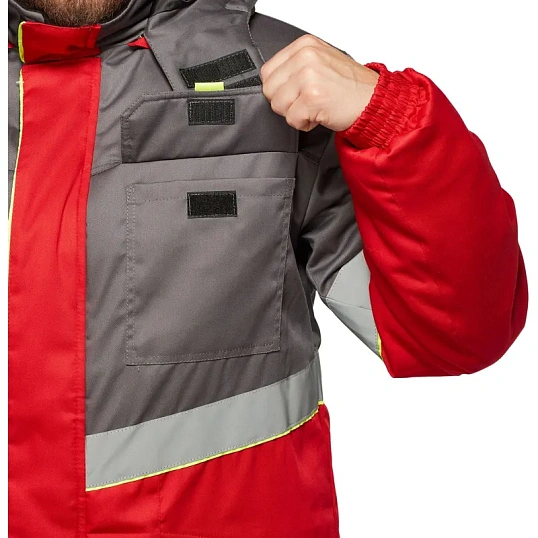 Куртка рабочая зимняя муж з43-КУ крас/сер (р.48-50) 182-188 (серия З)