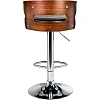 Стул барный LO_DOBRIN FRED LMZ-1018-N черный/коричневое дерево,хром 2шт/уп
