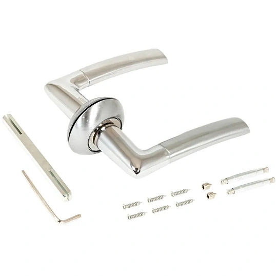 Ручка УЗК_д/межкомн.дв. АЛЛЮР АРТ СТАРК SC/CP (1492) мат.хром/хром,комплект