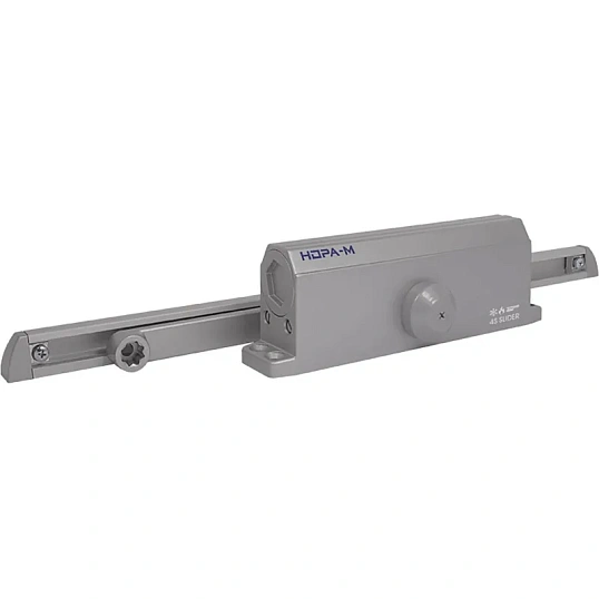 Доводчик НОРА-М SL №4S Slider (от 70 до 110 кг) (сер.) со скольз тягой