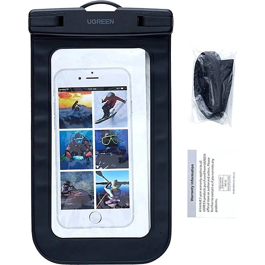 Чехол UGREEN LP716 (45181)для телеф. Waterproof Phone Pouch черный(защелка)