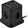 Сетевой фильтр Cablexpert Tower 4р/2м, 10А, 3xUSB, черный(TWR-4-U3-B-2)
