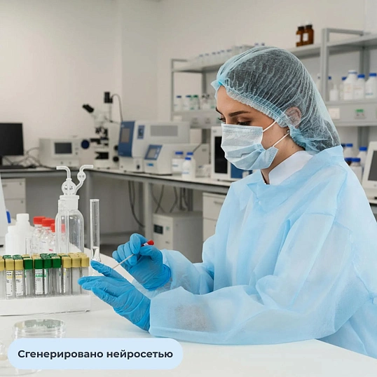 Халат н/с процед, рук.рез, 4кн, XL(52-54), пл 30, гол, Комус, 10шт/уп